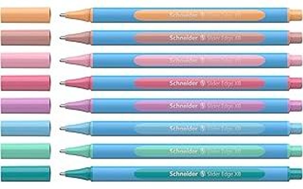 Schneider 152289 Slider Edge Pastell XB Kugelschreiber (Dreikant-Stifte mit Strichbreite XB) 8 Stück sortiert