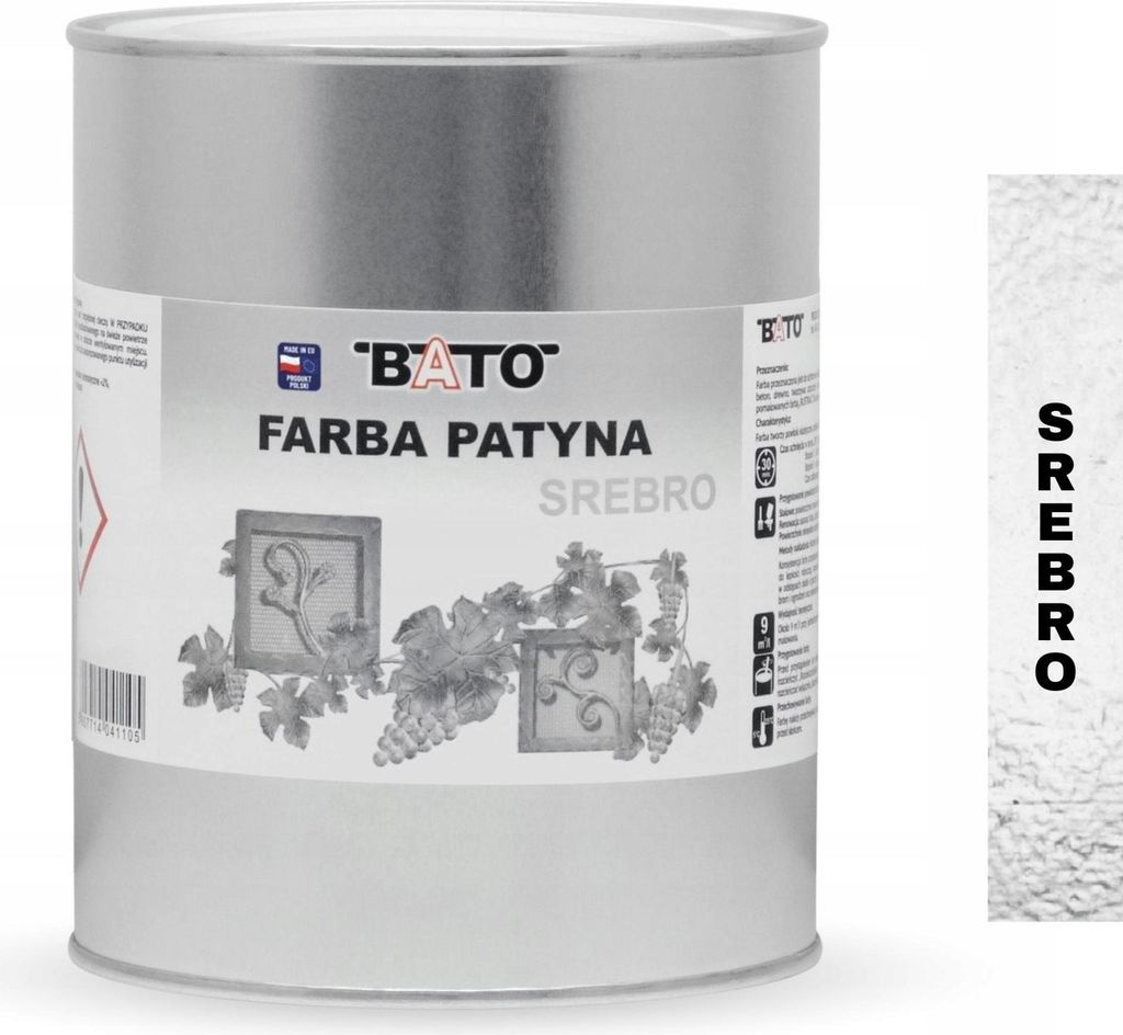 Dekorative Patina-Farbe BATO Silber 0,8 l