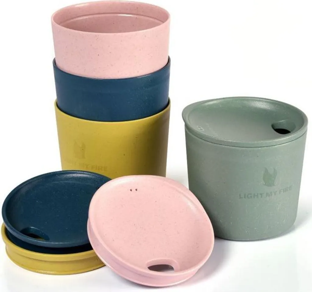 Pack 4 couvercles MyCup Lid Short en bioplastique sans BPA empilables