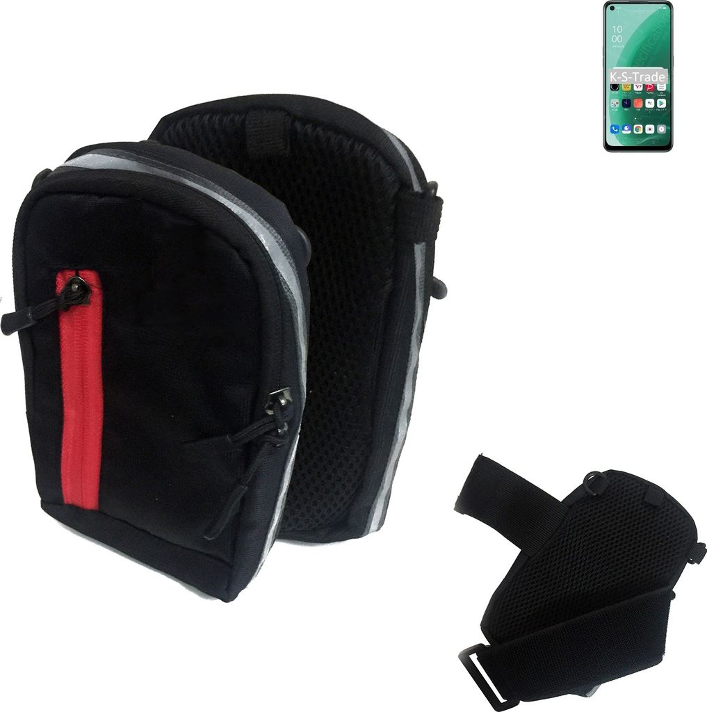 K-S-Trade Outdoor Gürteltasche Holster Umhängetasche kompatibel mit Oppo A55s 5G schwarz Handy Tasche Case travelbag Schutz Hülle Handy Hülle