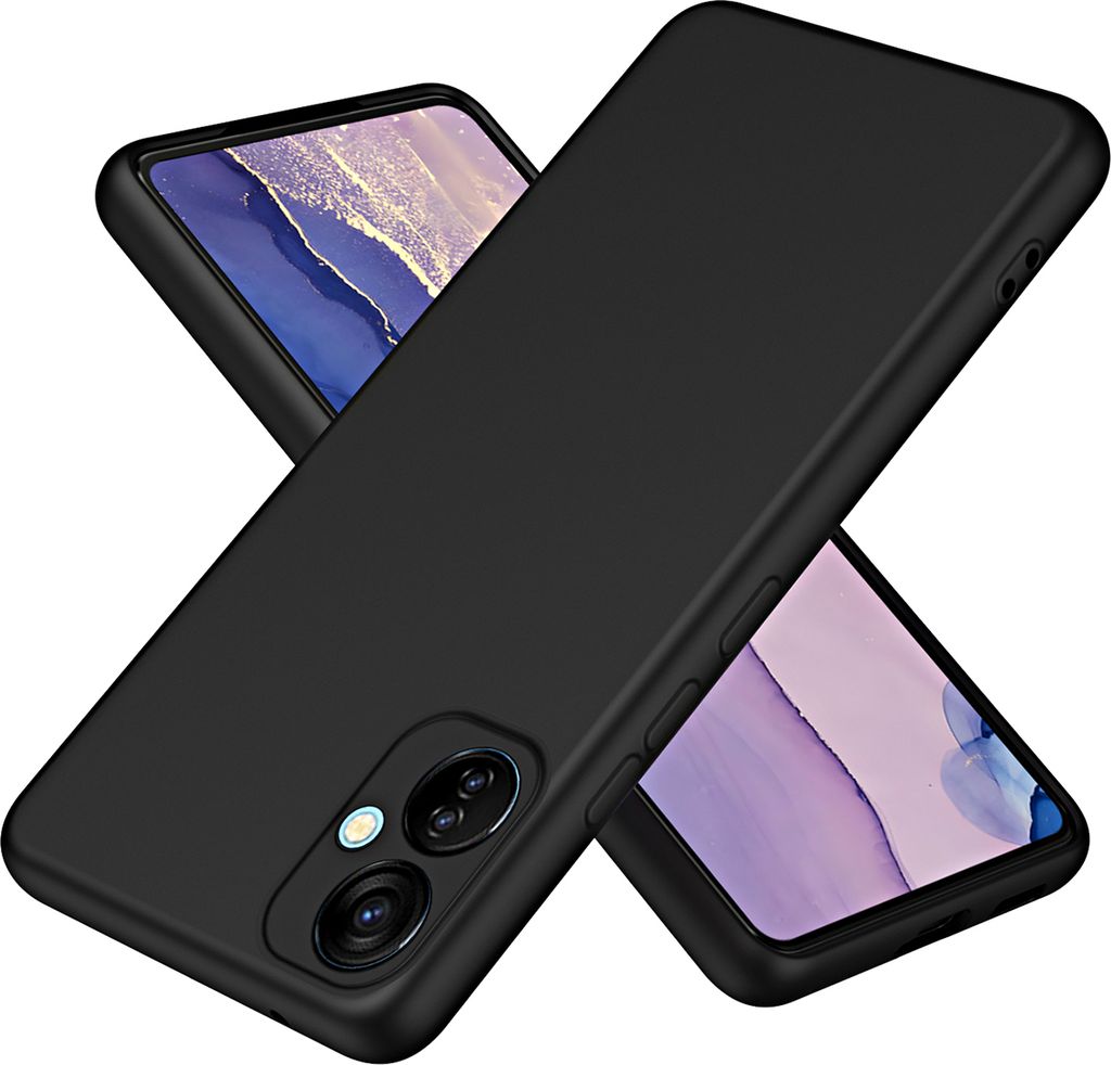 Tecno Spark 9T Hülle, Flüssig Silikon Handyhülle Stoßfest Kratzfest Schutzhülle für Tecno Spark 9T Schwarz