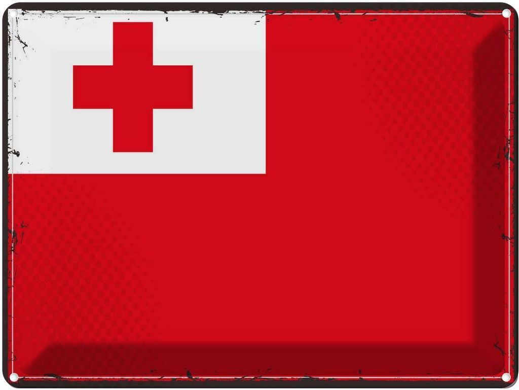 vianmo Blechschild 30x40 cm Tongas Retro Tonga Flagge Fahne Wappen