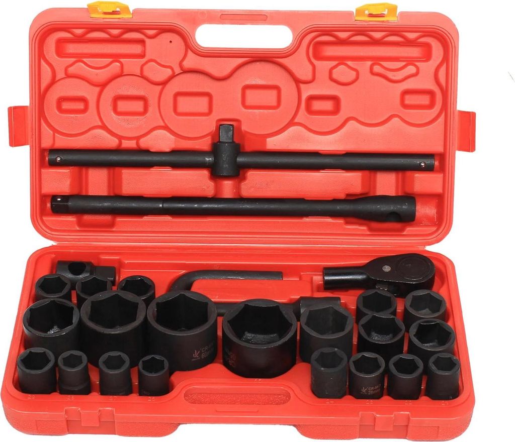 Steckschlüsselsatz, 26-teilig, 3/4” & 1” Antrieb, 21–65 mm Stecknüsse, mit Aufbewahrungsbox