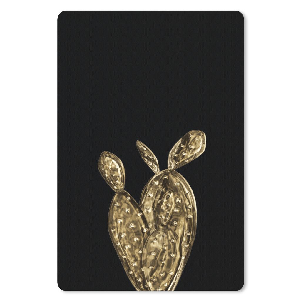 MuchoWow Mauspad Mousepad Kaktus - Roségold - Schwarz 40x60 cm - Mousepads - Maus Mat - Pad - Mausunterlage - Schreibtisch Accesoire