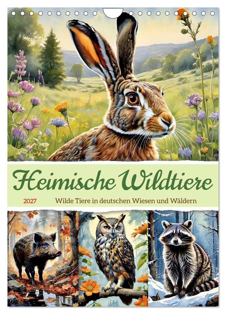 Heimische Wildtiere 2027 (Wandkalender 2027 DIN A4 hoch), CALVENDO Monatskalender