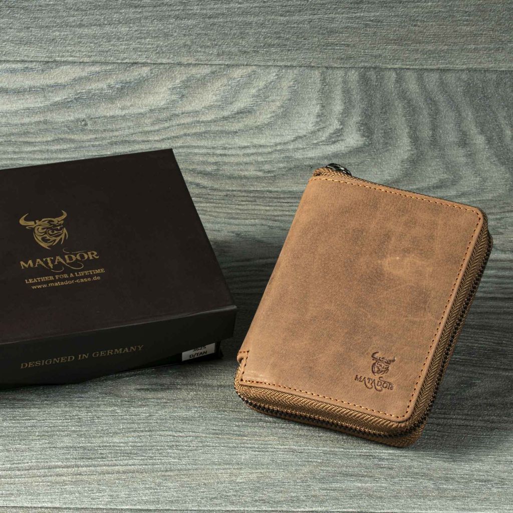 Matador Portemonnaie Herren Hellbraun MATADOR Leder Portemonnaie