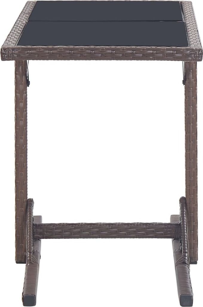 "im Sonderangebot"Esstisch/Outdoor Tisch - Gartentisch - moderne Design - Balkontisch - Braun 110×53×72 cm Glas und Poly Rattan DEMöbel 1837874