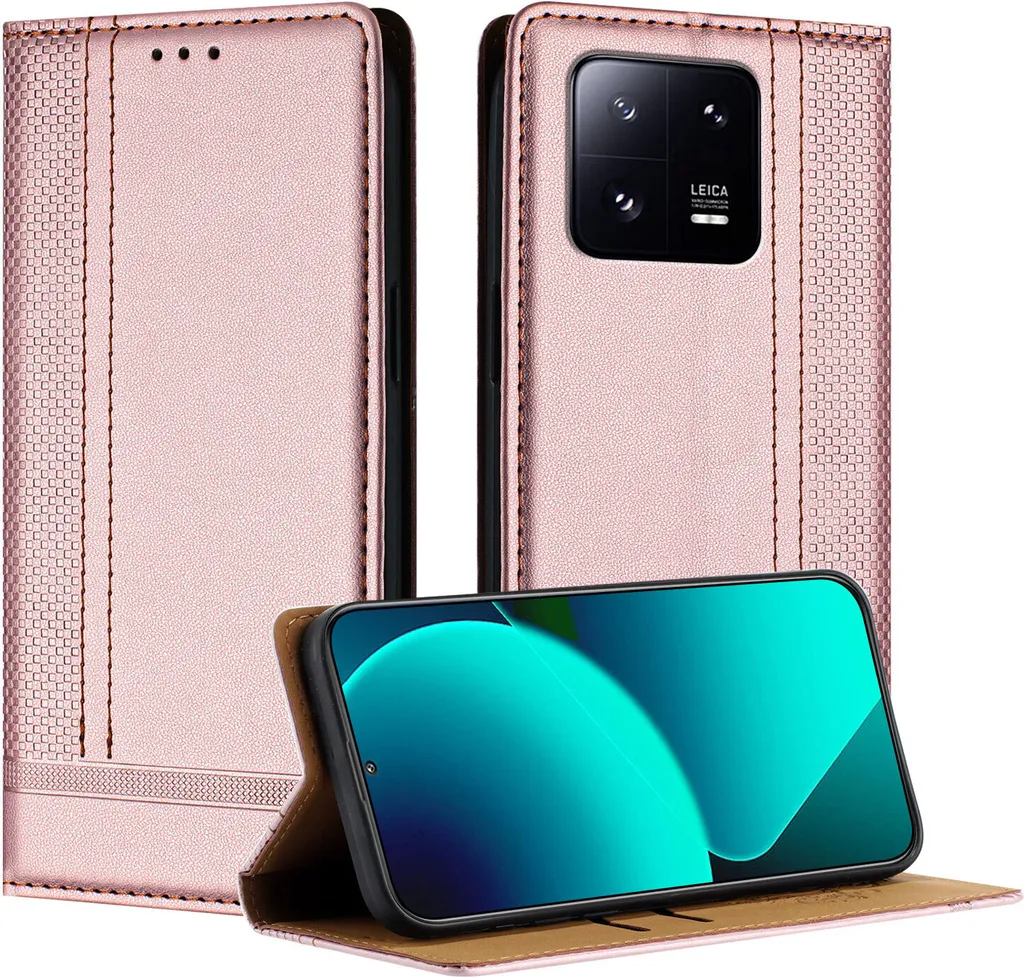 Custodia Xiaomi 13 Pro Rosa Pelle | Funzione Portafoglio e Stand