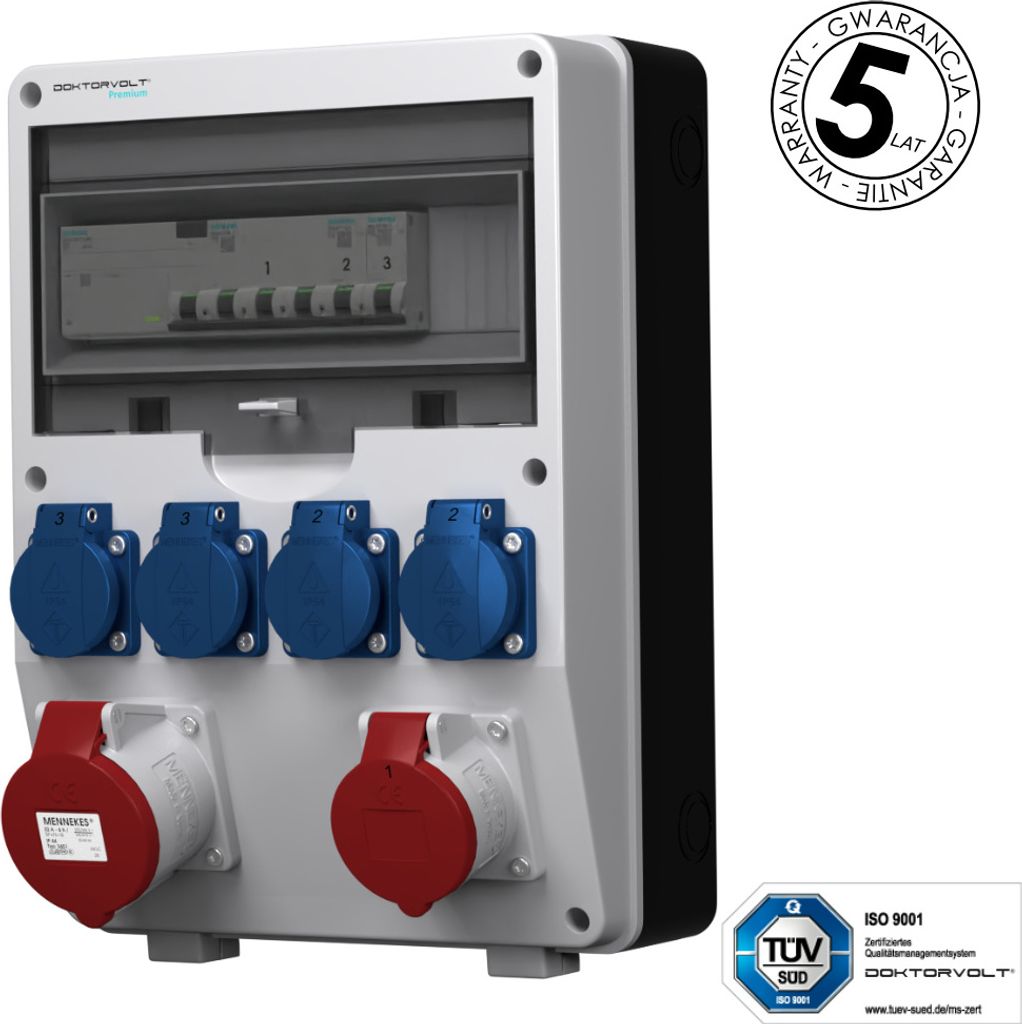 Stromverteiler pTD-S/FI 32A 16A 4x230V SIEMENS und MENNEKES Doktorvolt 4845