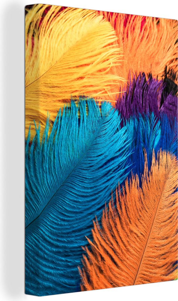 OneMillionCanvasses - Leinwandbilder - 90x140 cm, Bunte Federstrukturen, Wandbilder Kunstdruck Wanddekoration - Foto auf Leinwand - Gemälde auf ...