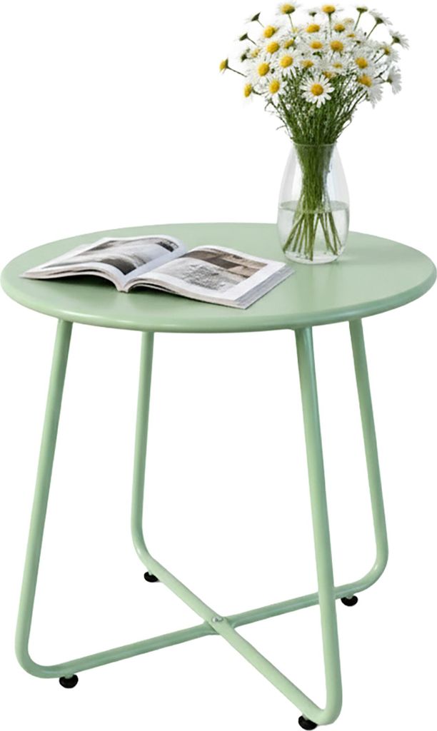 relaxdays Runder Beistelltisch aus Metall