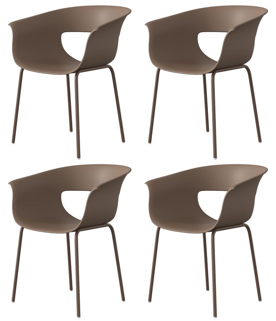 Outsunny tuinstoelen, set van 4, ergonomisch ontwerp, Productafbeelding 