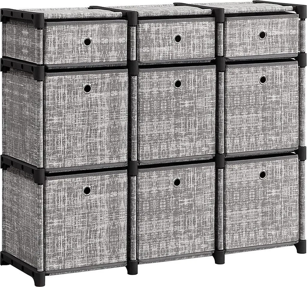 Étagère sans vis avec boîtes en tissu - Fini le désordre et les outils perdus