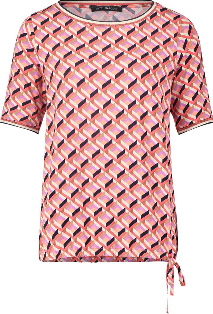 Betty Barclay Jersey Shirt U-Boot-Ausschnitt Halbarm Grafisch 62 cm