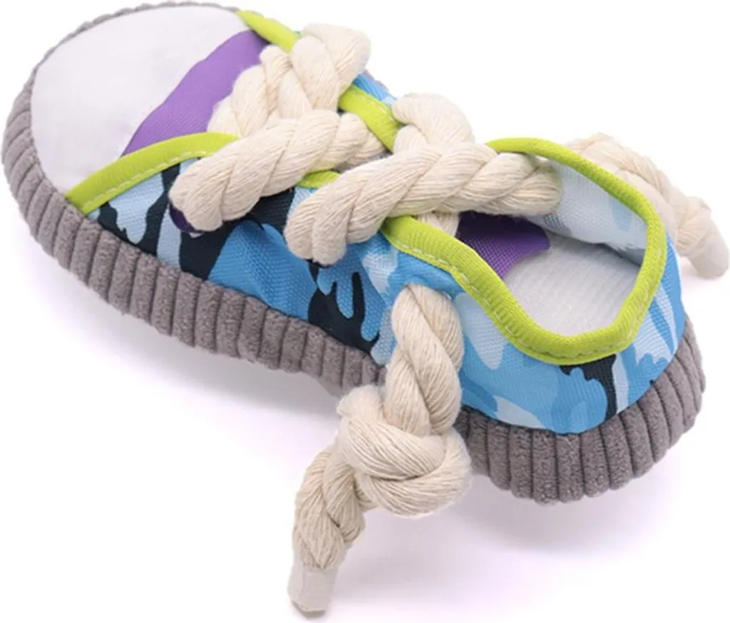 Scarpa in Tela per Cani Grigia | Gioco di Design con Squeaker INF - 1