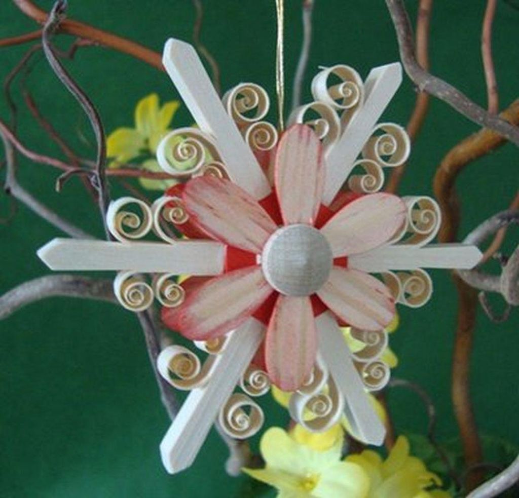 Strauchbehang Spanstern mit Blüte Rot(Beidseitig) BxHxT=8x8x2cm NEU