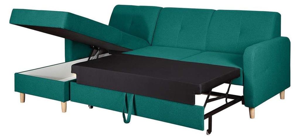 Schlafsofa Design Ecksofa L-form Bett Couch Textil Sofas Stoff Schlaf Funktion