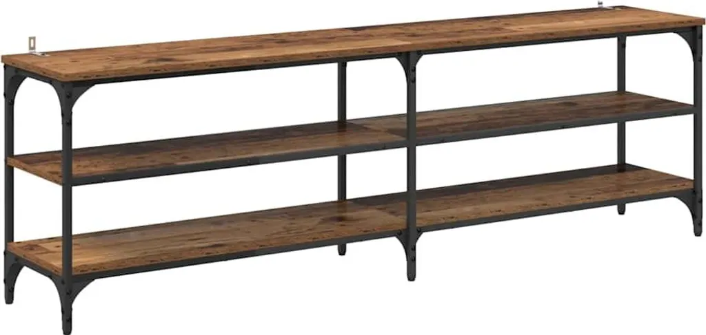 Mobile Basso TV vidaXL 160cm Design Legno Anticato e Ferro Nero