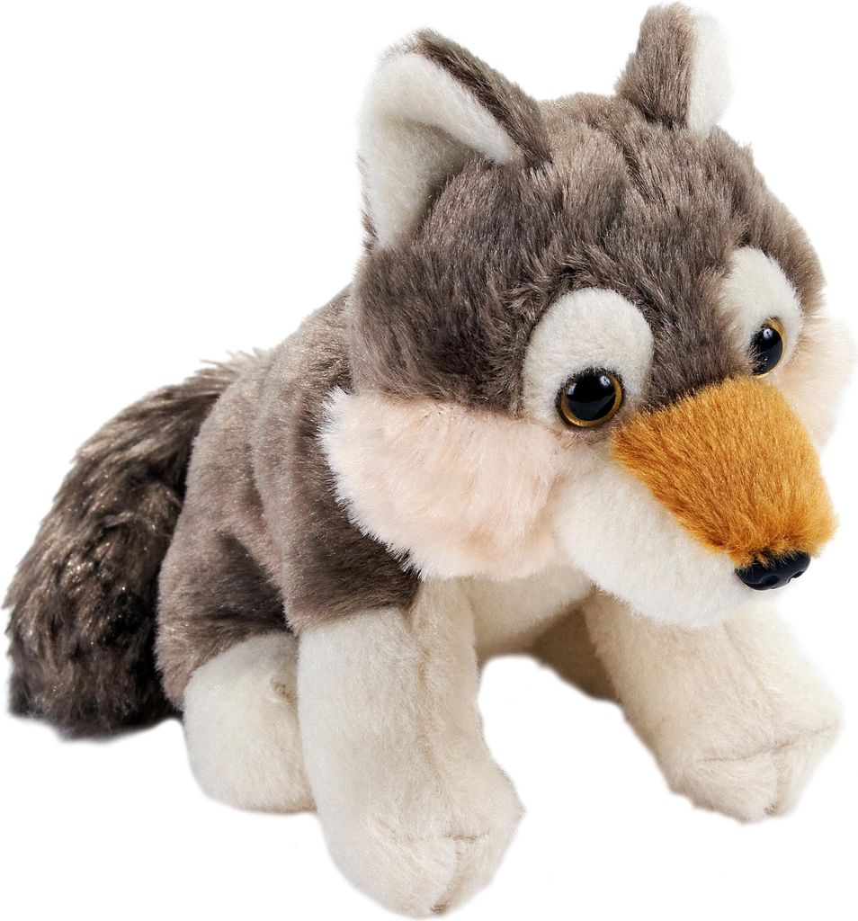 Lupo di peluche tascabile ECO - 13 cm Immagine del prodotto 