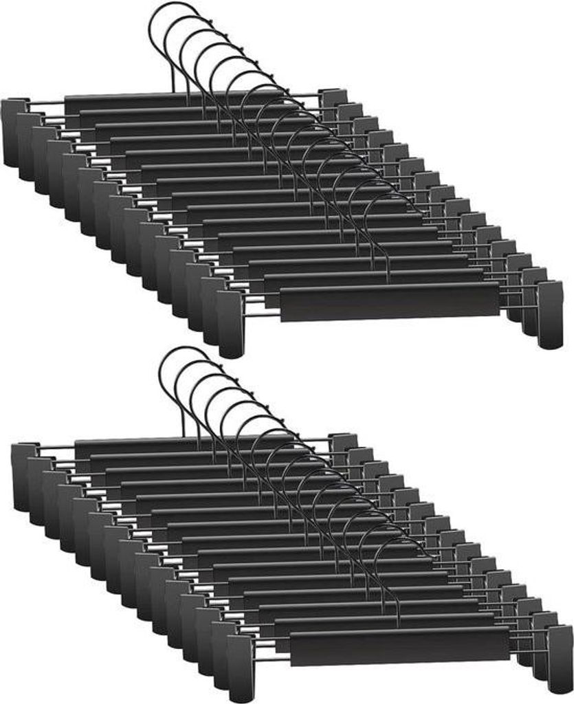 Platzsparende Hosenbügel - 10er-Pack - Schwarz