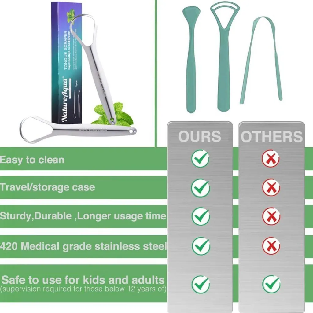 Set 2 Tongue Scraper Acciaio Inox - Ottimizzazione Microbioma Orale - 4