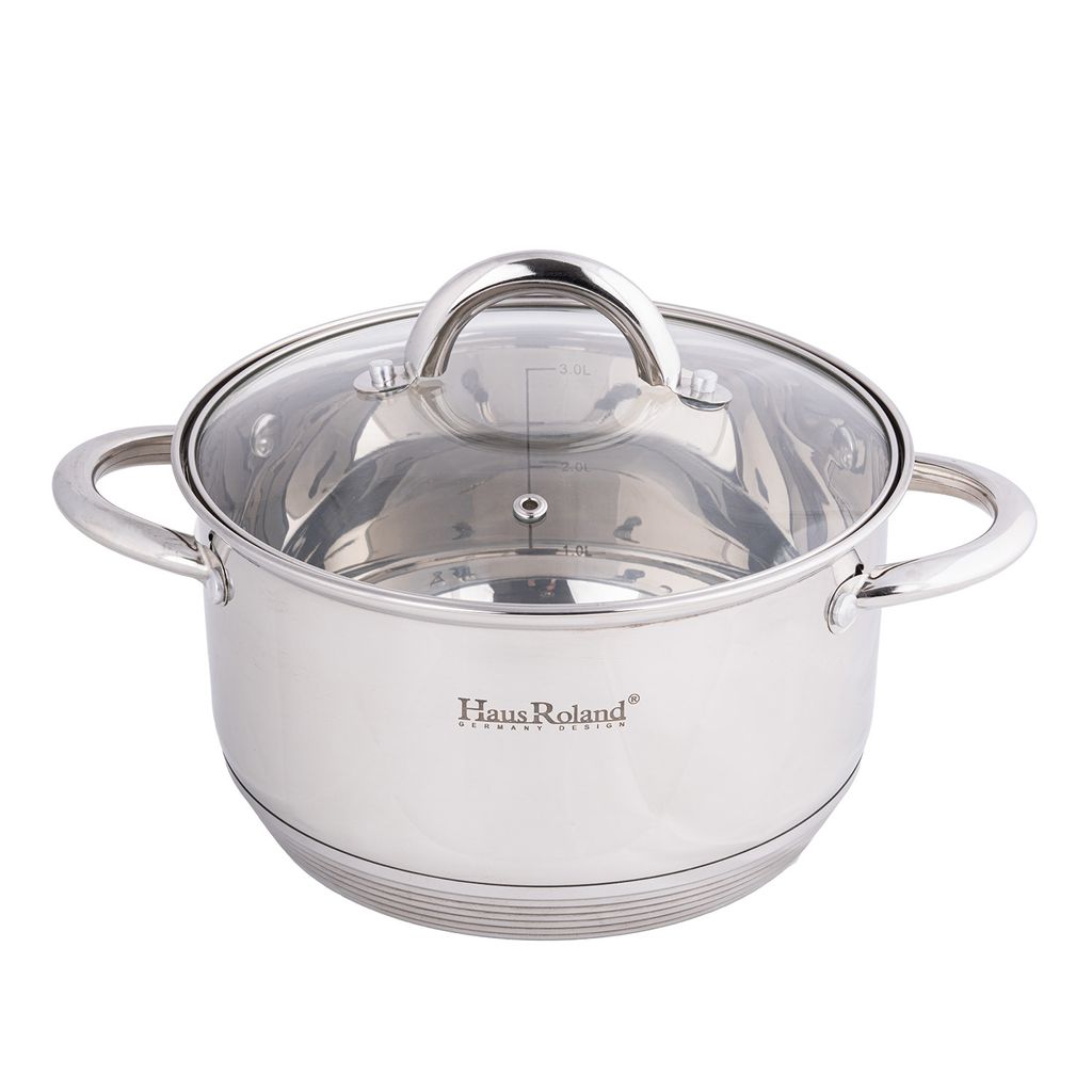 Topf 3L Edelstahl 20 cm Kochtopf Suppentopf Induktion Universaltopf Fleischtopf