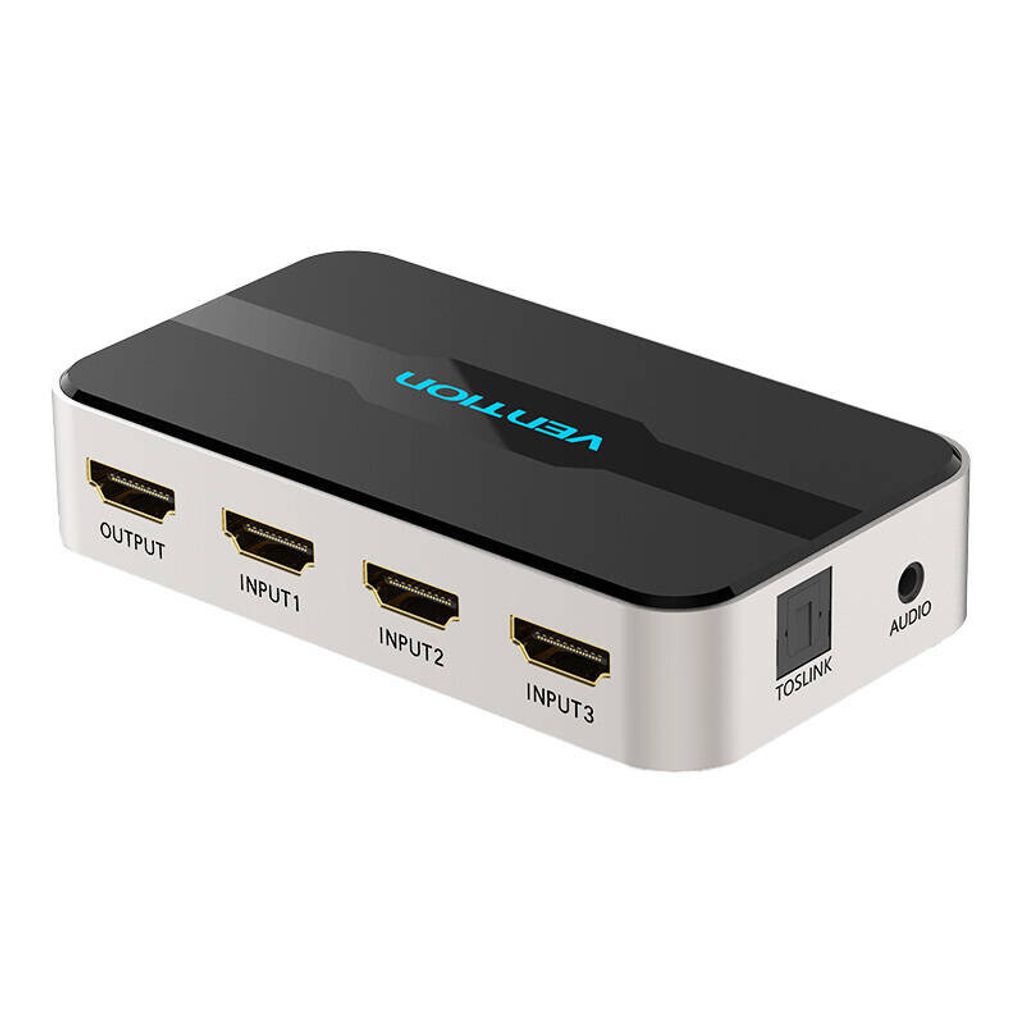 Vention AFJH0 3-in-1-HDMI-Switch, mit Audio-Splitter, Grau