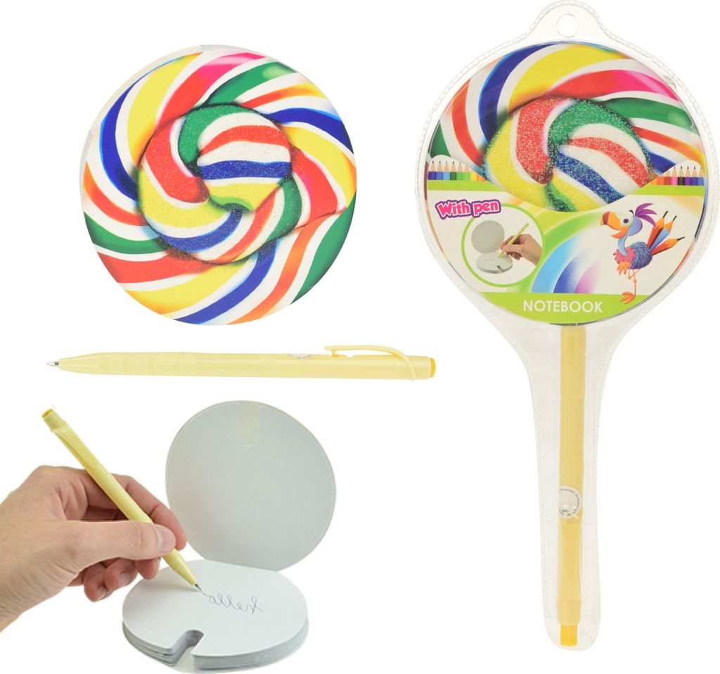 Toi-Toys 46589A - Notizbuch - Lutscher inkl. Kugelschreiber Notebook with pen Notizen Lolly Pop
