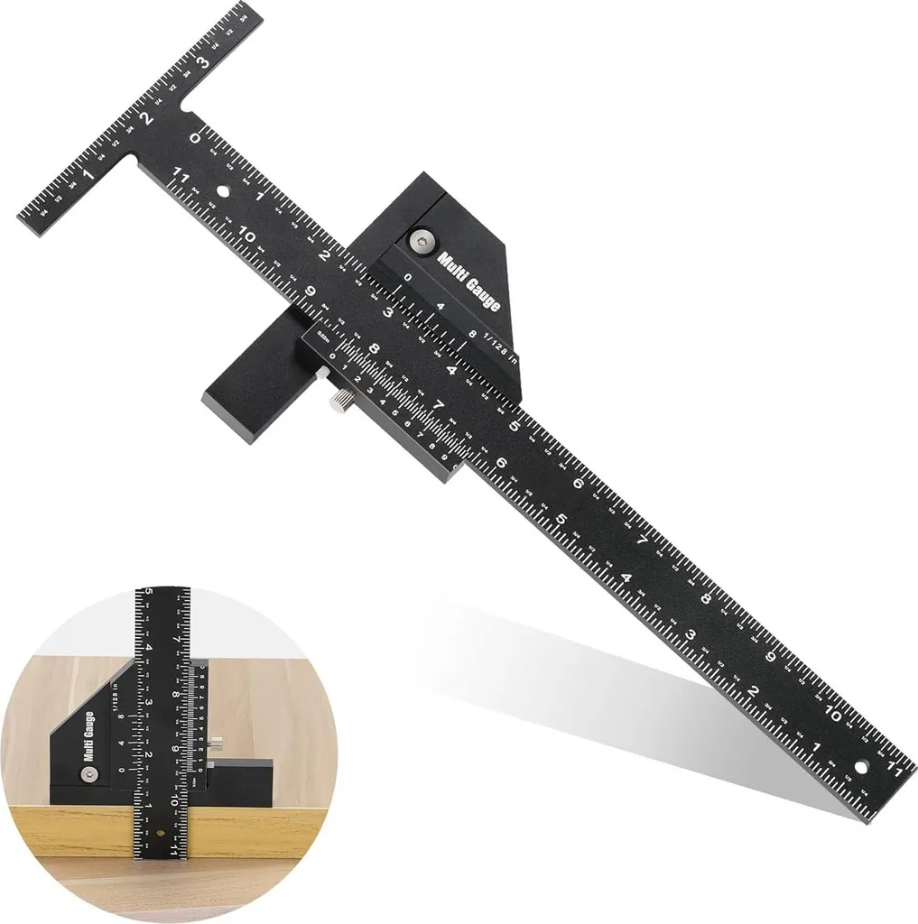 Règle à fissures de type T 280mm en acier inoxydable pour menuisier
