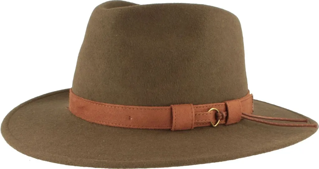 Cappello Trekking Hut-Breiter Feltro Lana Impermeabile Arrotolabile