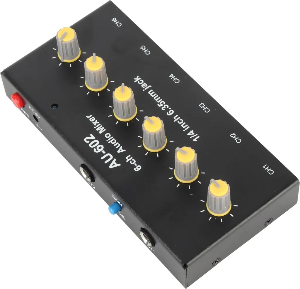 Mélangeur Stéréo 6 Canaux : Solution Mixage Guitare Micro pour Scène - 6