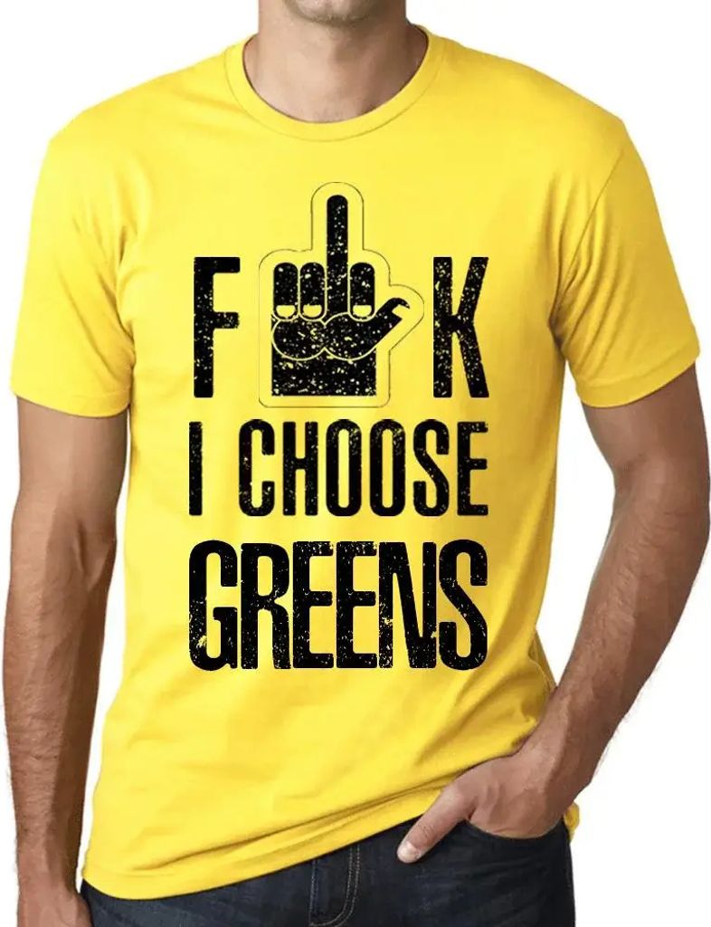 Herren Grafik T-Shirt F**k ich wähle grün – F**k I Choose Green – Öko-Verantwortlich Vintage Jahrgang Kurzarm Lustige Druck Geburtstag Gesch...
