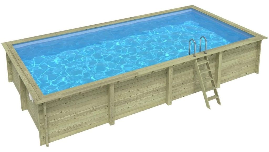 Piscina in legno AQUA 8.5 x 4.35 - H.1.45 m, azzurro Immagine del prodotto 