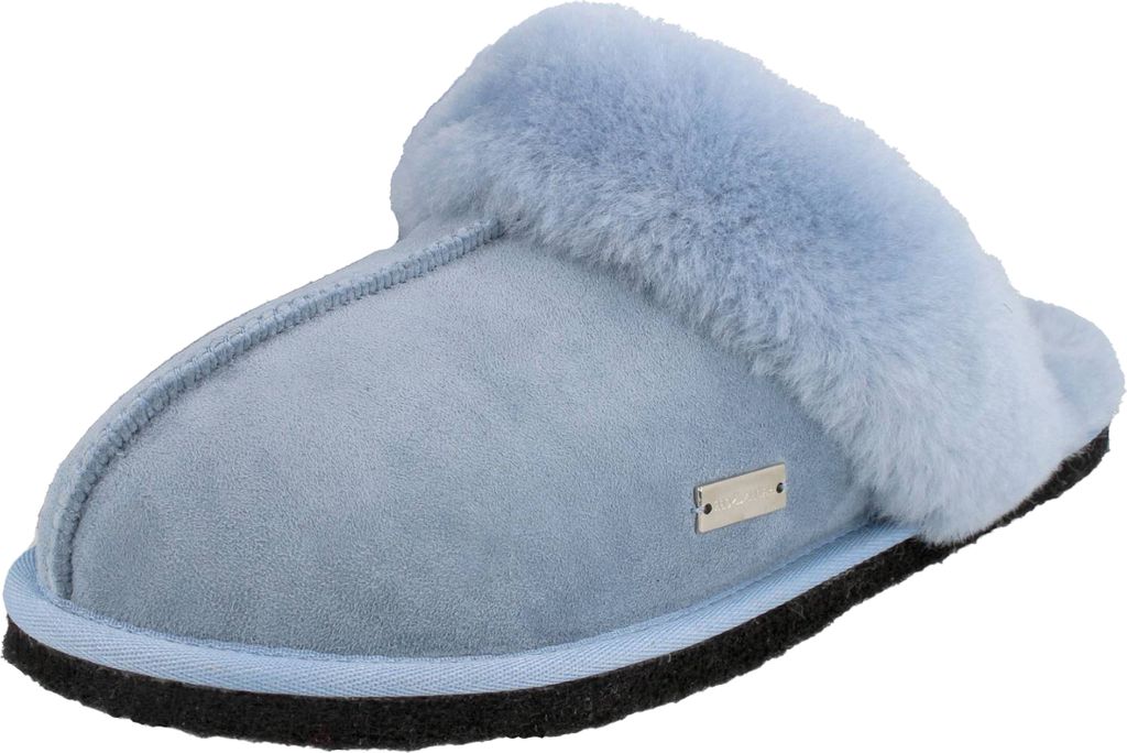 Haflinger Damen Hausschuh Leder Filzsohle North Star 311048, Größe:42 EU, Farbe:Blau
