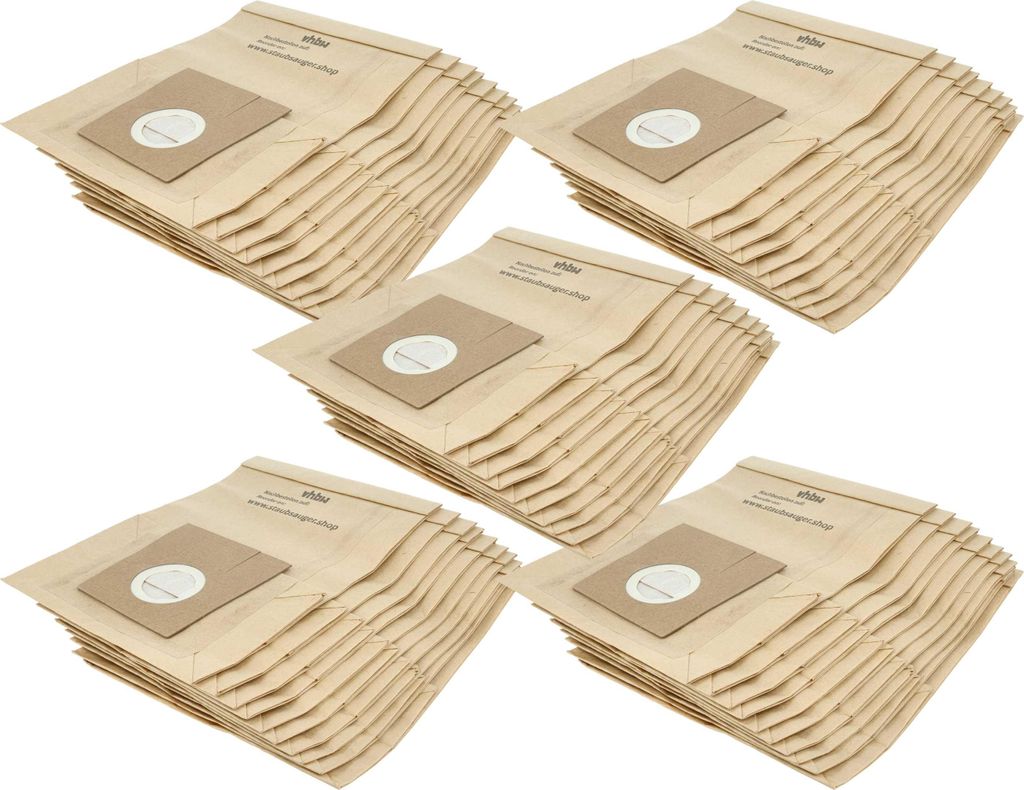 vhbw 50x Staubbeutel kompatibel mit Siemens 467 348 / 467348, 468 383 / 468383, 467 342 / 467342 Staubsauger - 24,5cm x 18cm Sandfarben
