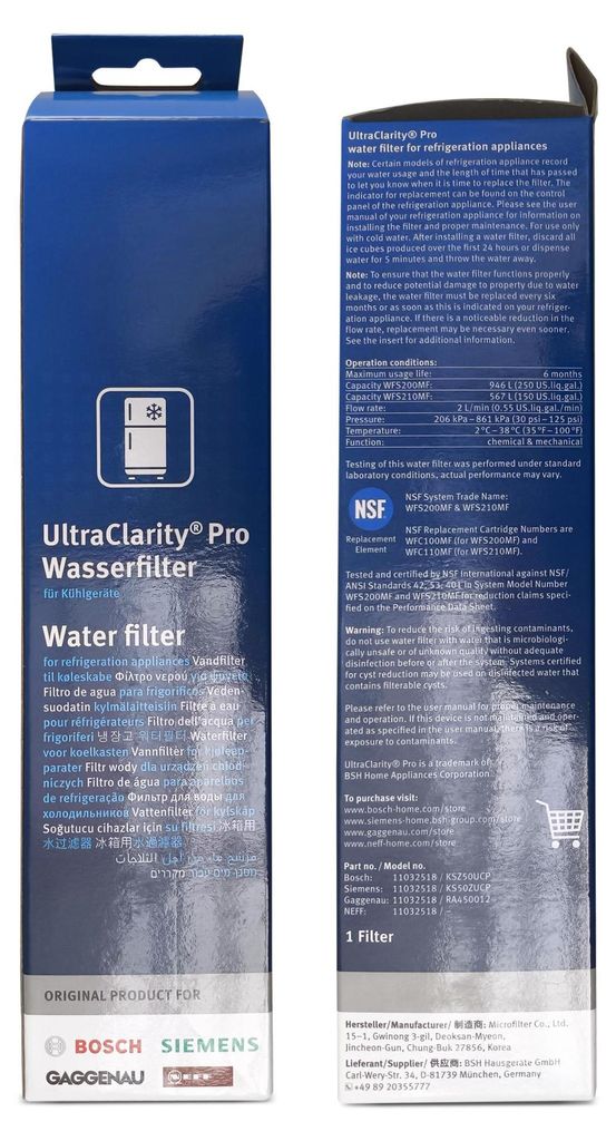 Bosch Siemens Neff 11032518 Kühlwasserfilter Side by Side Wasserfilter