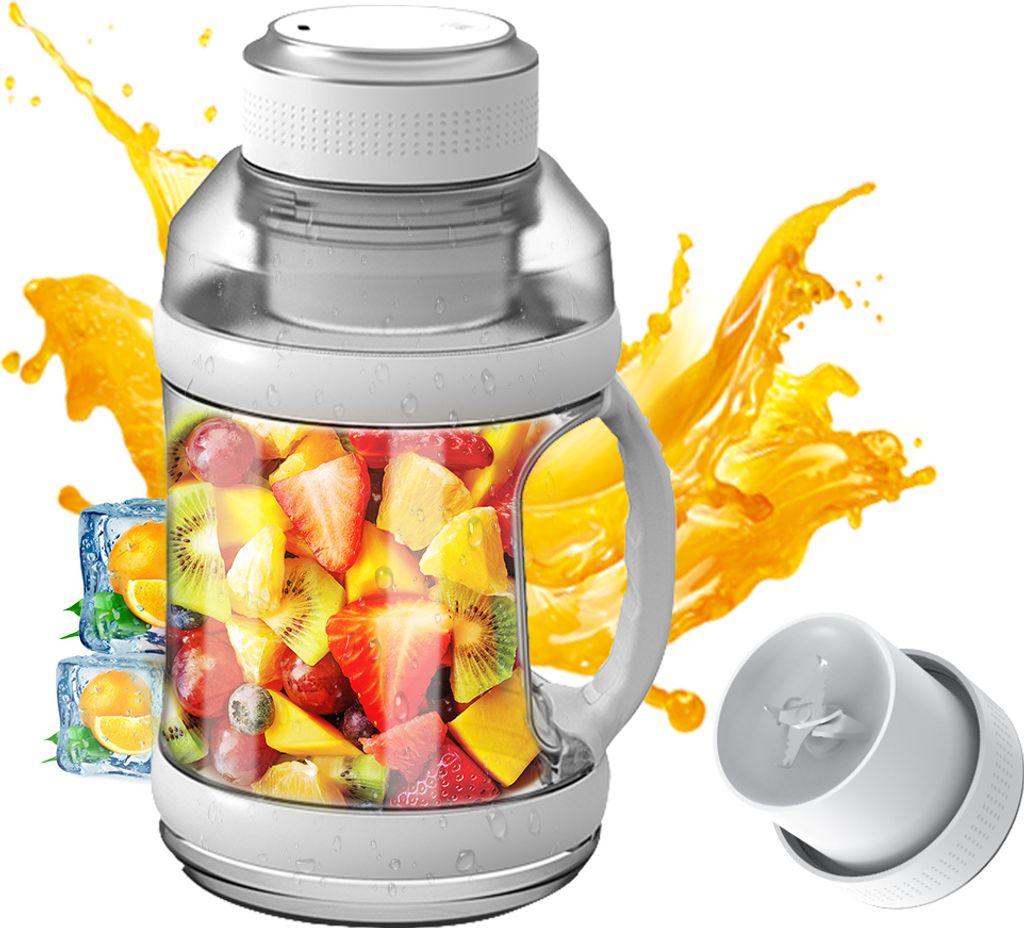 Tragbarer Sportmixer, wiederaufladbar, 68 Unzen, USB-Saftmixer fuer Shakes und Smoothies, 18.000 U/min, BPA-frei, persoenliche Groesse, kabellose B...