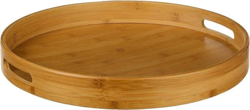 Plateau rond en bambou Plateau de service Plateau rond Image du produit 