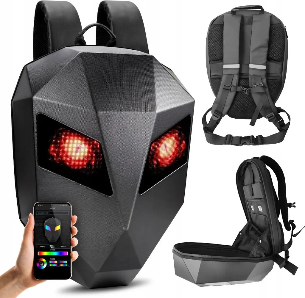 Sac à dos Moto Iron Man avec Écran LED Pixel Art Étanche et Spacieux