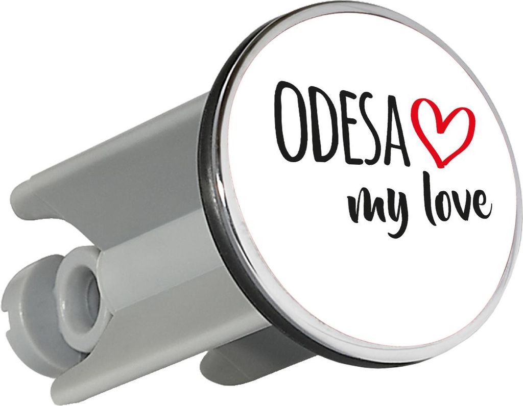 Huuraa Waschbeckenstöpsel Odesa my love 4cm höhenverstellbar Abflussstopfen Geschenkidee