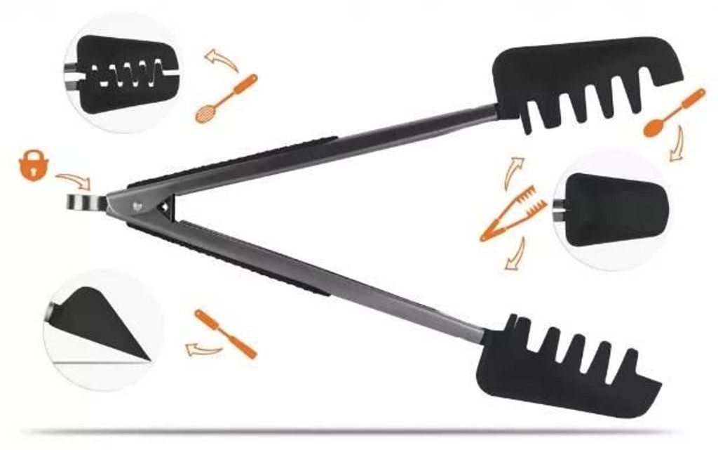 Multifunktionskochlöffel schwarz Barracuda TNK 5in1