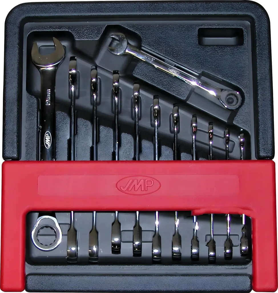 Coffret de 12 clés mixtes à cliquet pour mécanique auto et industrie