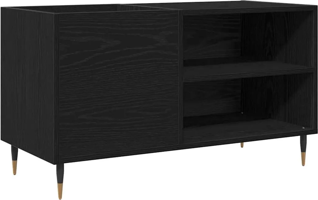 SYFAX™ Mobile porta vinili con lo scaffale Rovere Nero 85 x 38 x 48 cm