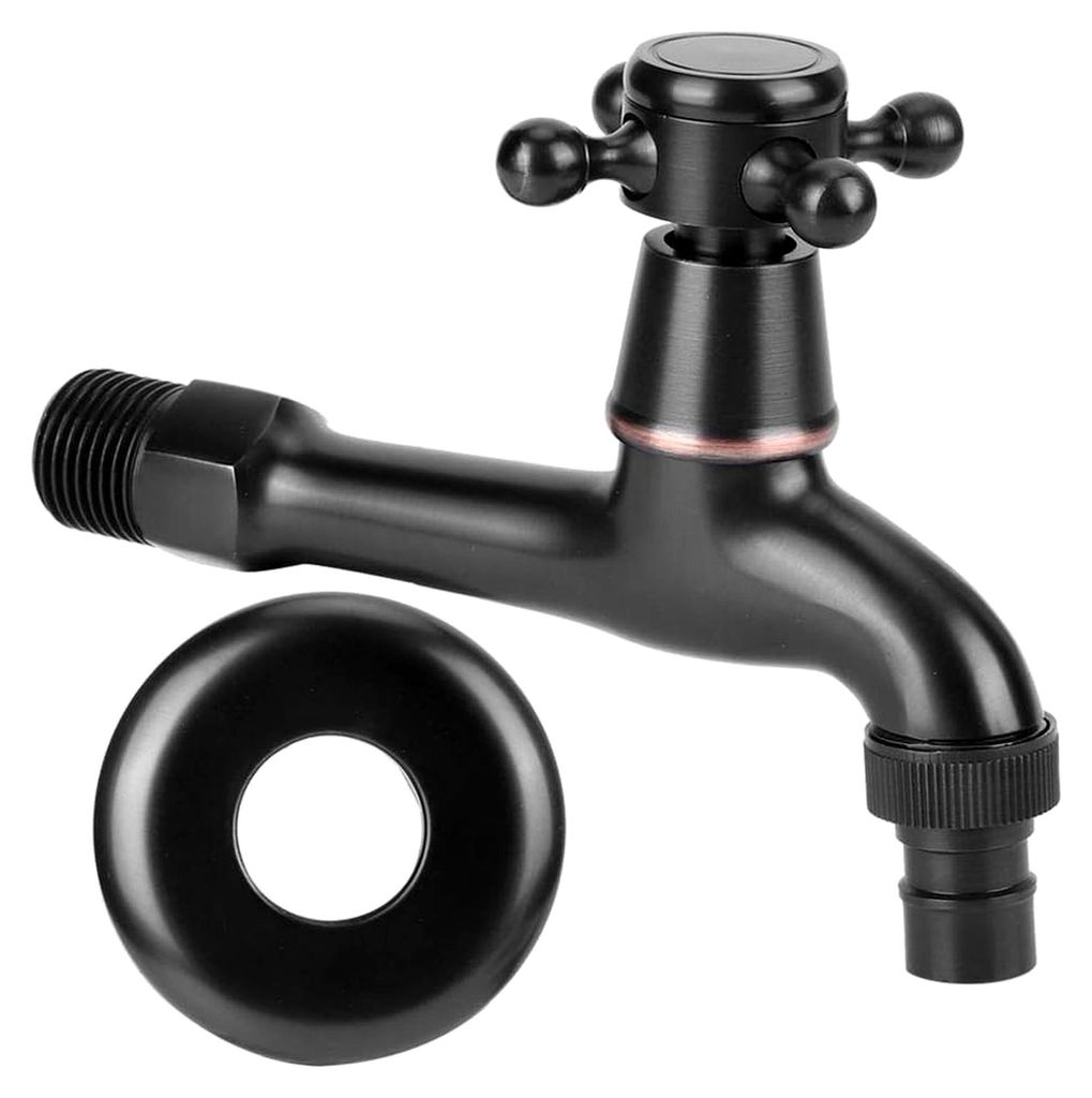 Wasserhahn G1/2 Zoll für Küche, Waschmaschine und Garten - Antik Messing, Kaltwasser, Wandmontage