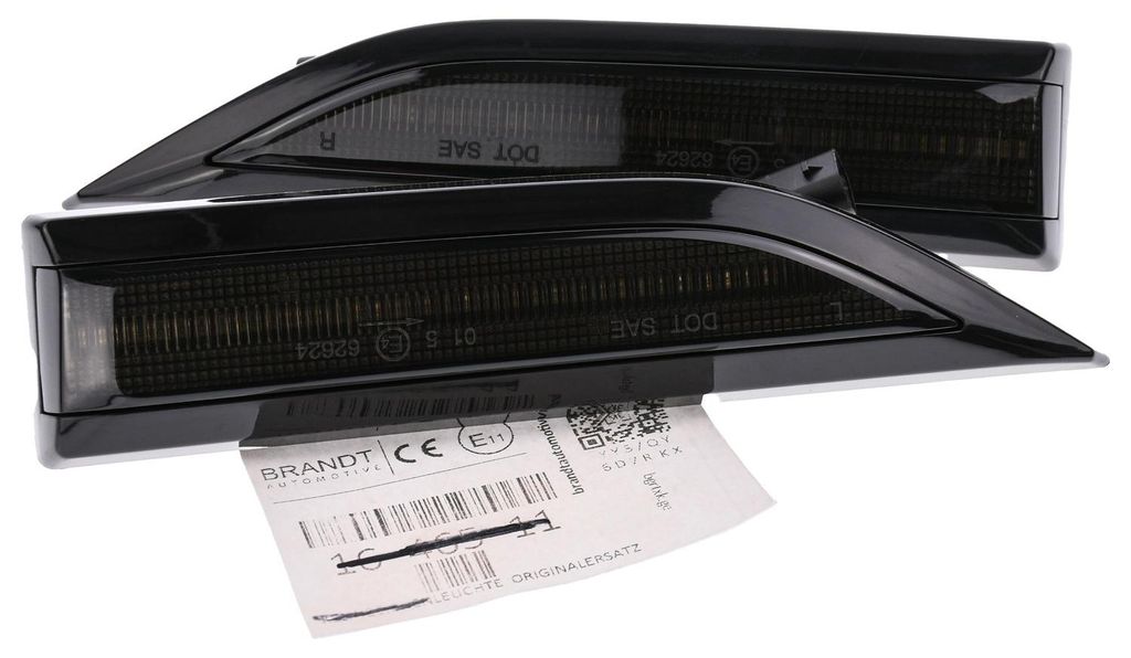 BRANDT Seitenblinker Set LED Kotflügel Blinker + Kabel Schwarz passend für VW T6 SG Transporter Multivan Caravelle Multivan 7E 15-19 Blinkleuchten