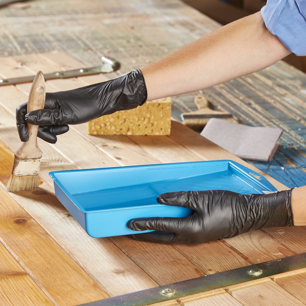 SPONTEX Extra Black Einmalhandschuhe aus Vinyl, ungepudert Produktbild 7