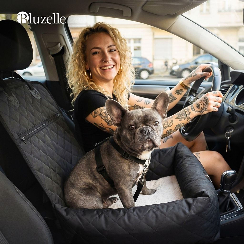BLUZELLE Hunde Autositz & Hundebett 2-in-1 für Auto Produktbild 