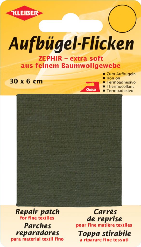 KLEIBER Zephir-Aufbügel-Flicken 300 x 60 mm khaki