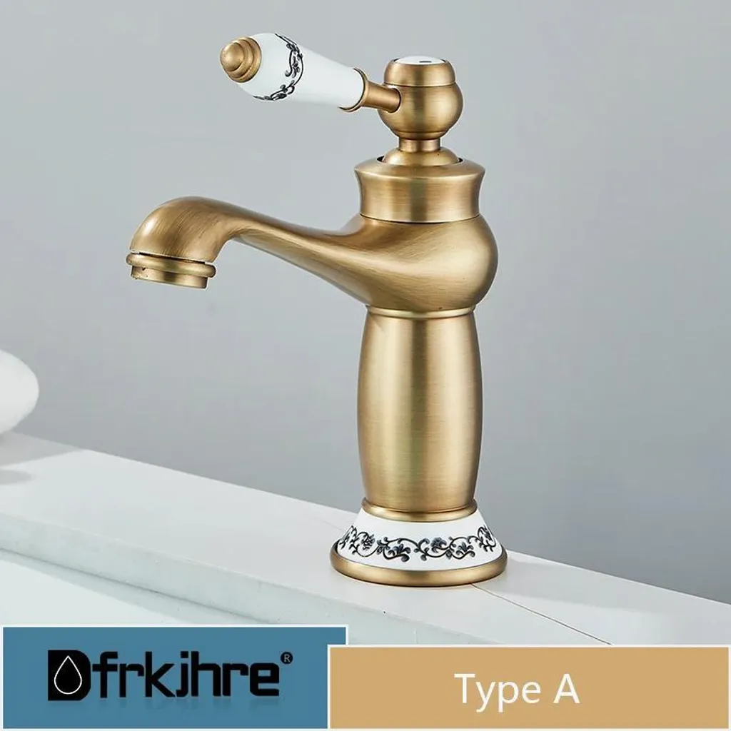 Robinet mitigeur de lavabo rétro finition antique A pour vasque fixe