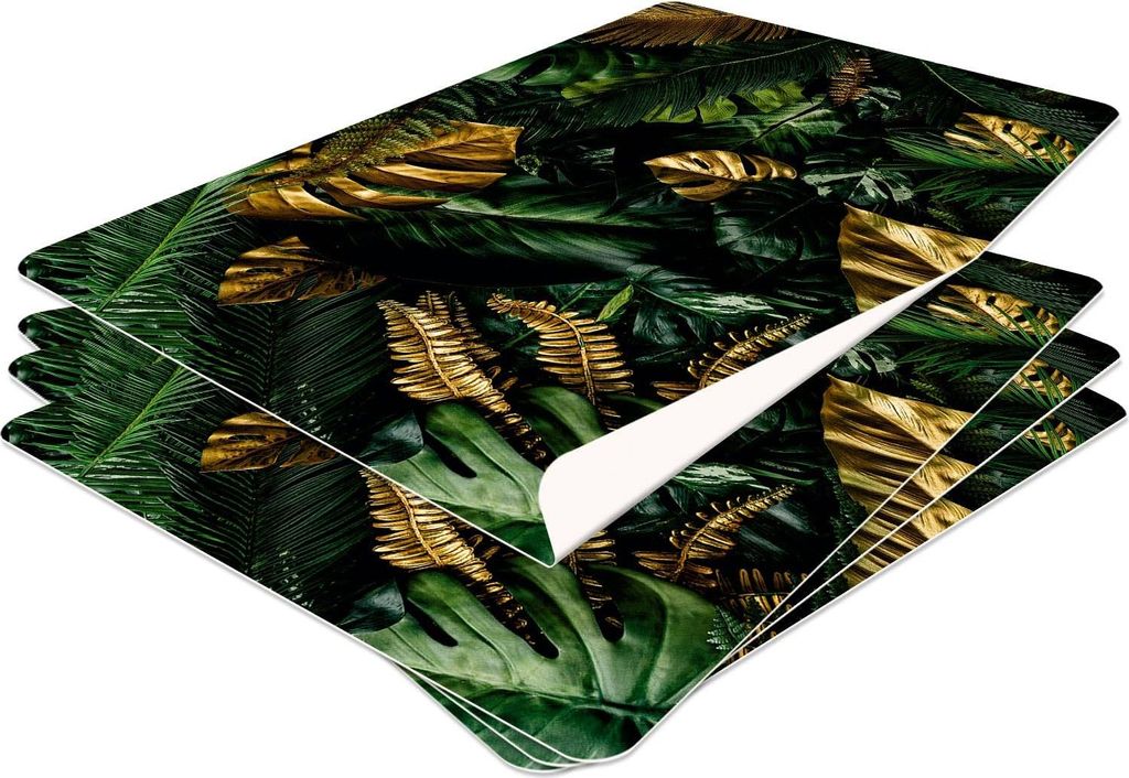 HUBDECO 4er Set Abwaschbare Tischmatten 44x32cm